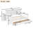 Twin Size Corner Bed Frame With Bookcase And 2 Underbed Storage Drawers, Modern Bed With Desk And Charging Station, Platform Daybed For Kids & Teens,white-1065125085