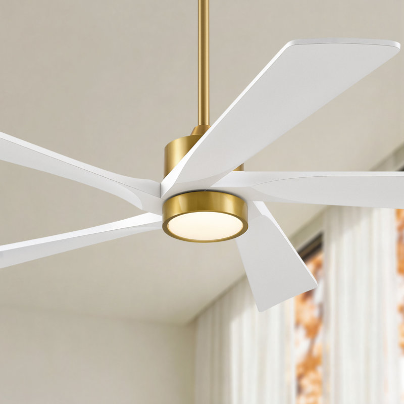 Ventilateur de plafond 60 po à intensité variable moderne avec lumières DEL et télécommande, 60 po de largeur