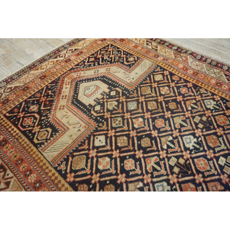 Geometric Late 19th Century Antique Caucasian Shirvan Islamic Prayer Design Rug