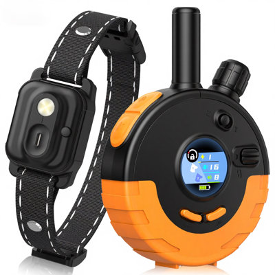 Collier de dressage à distance pour chiens, dresseur de chiens rechargeable avec son de vibration, flash DEL et lumière SOS, ensemble de dressage électronique d'intensité réglable pour chien