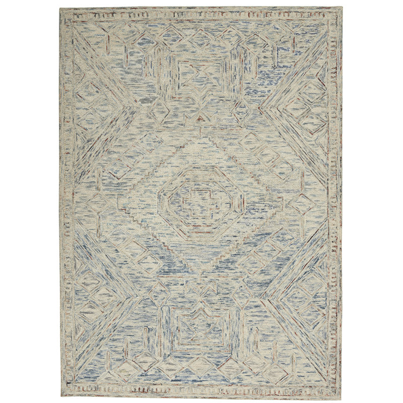Farhaad 5' x 7'6" Blue Multicolor Bohemian Indoor Rug, Rectangle 5' x 7'6"