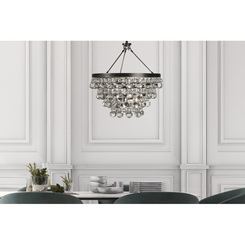 Bling 4 - Light Chandelier, Polished Nickel