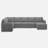 Seybert Luxurious U-Shaped Sofa Velvet Chenille Sectional Sofa For Living Room-154905487