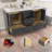60.4 " W Freestanding Standard Free Standing Single Double Vanity Bathroom Vanity With Stone and Solid Surface Top