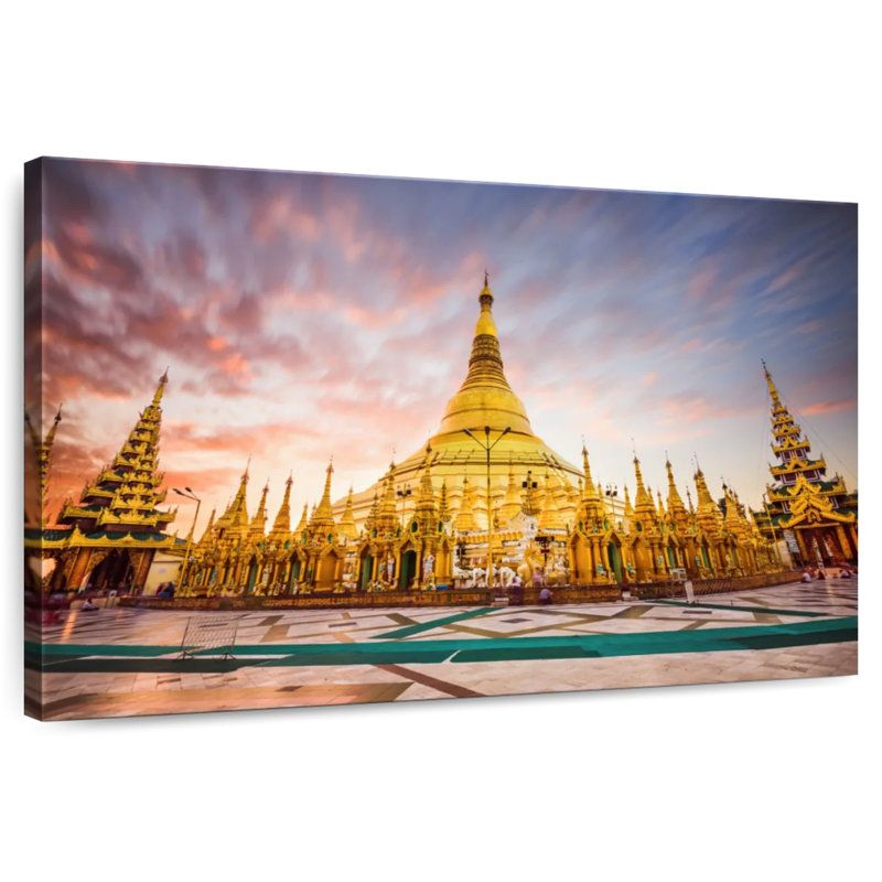 Shwedagon Pagoda Myanmar, 26" H x 39" W
