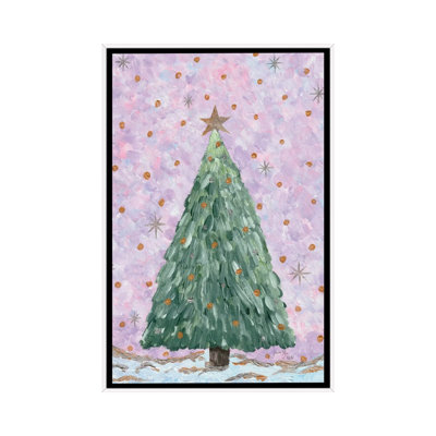 Festive Christmas Tree - reproduction d'art murale - toile encadrée