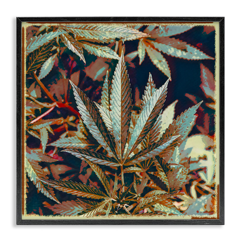 Art de la giclée encadrée par le métal lourd, H 12 po x l 12 po, Giclée encadrée noir minuit