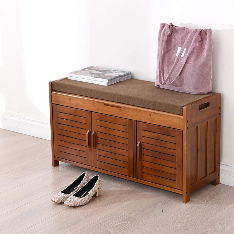 Banc de rangement pour chaussures 7 paires avec coussin - Range-chaussures multifonctionnel