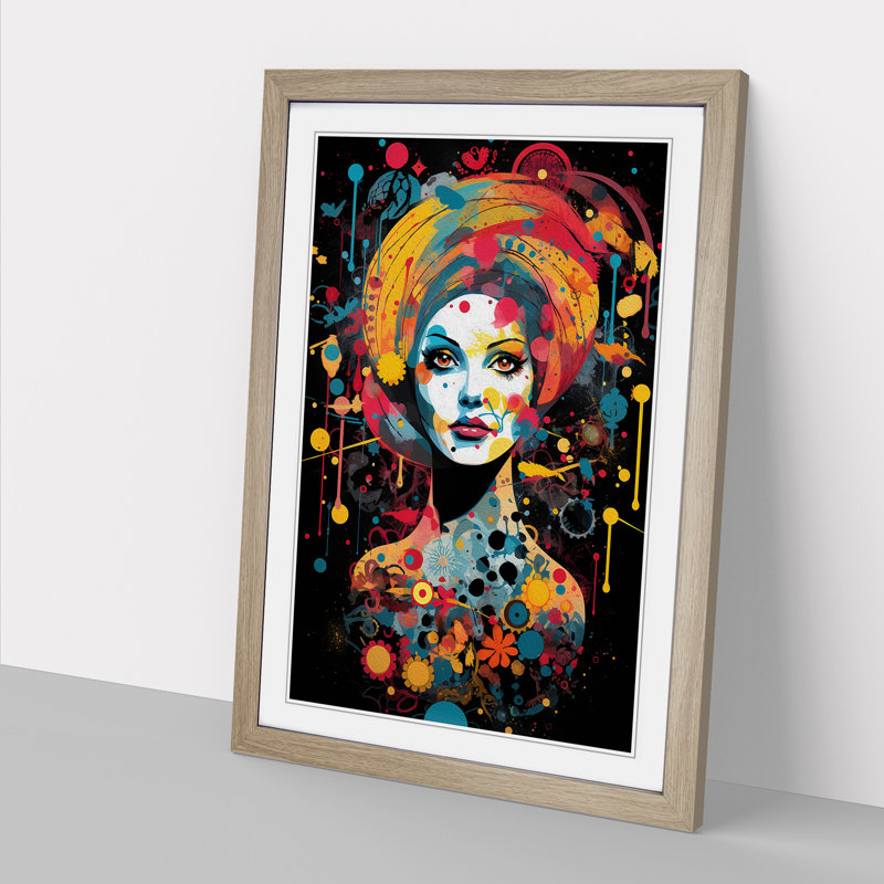 Cancer Zodiac Pop Art - Framed Print, Oak Framed, 64cm H x 46cm W x 2cm D