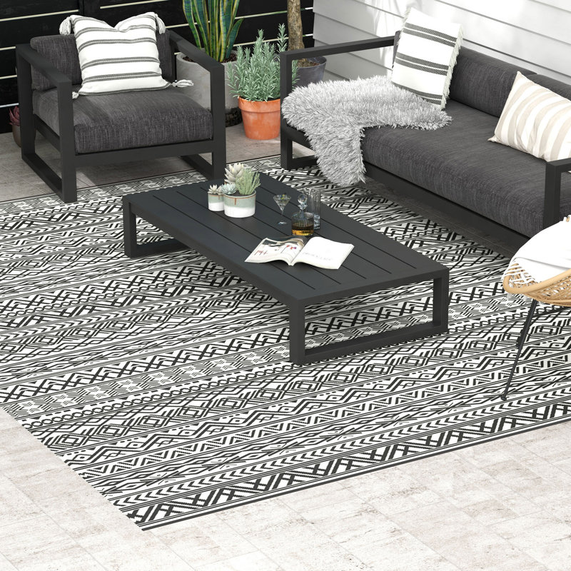 Outsunny Reversible Outdoor Rug,  Waterproof Plastic Straw Floor Mat, Portable Rv Camping Carpet With Carry Bag, Large Floor Mat For Backyard, Deck, Picnic, Beach