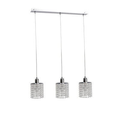 Pulliam 3 - Light Silver Cylinder Pendant