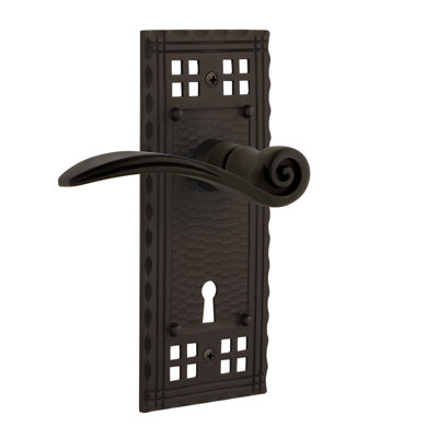 Craftsman Plate Single Dummy with Decorative Keyhole and Swan Lever