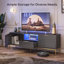 Fluted TV Stand, Glossy Media Console with Wave Pattern Buffet Cabinet-114022298-101453523