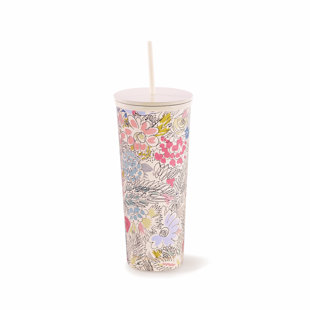 Stainless Steel Tumbler With Straw, Chagall