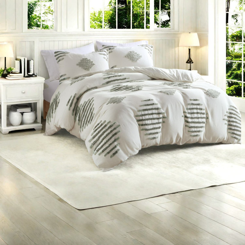 Ensembles de literie en mélange de coton de qualité supérieure, conception moderne en chenille pour la maison