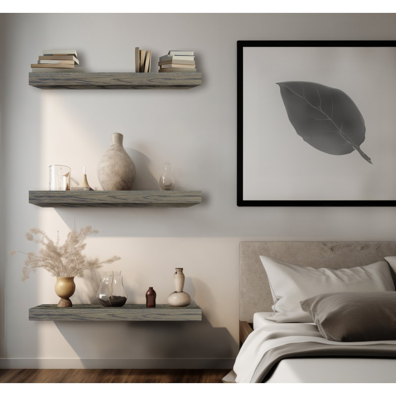 Emerald Lee 3 Piece Oak Floating Shelf