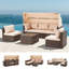 Canapé d'extérieur en osier de 29,53 po avec coussins Sunbrella® Anaelle-366669938-366669941