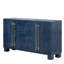 Buffet antique bleu marine avec tablettes réglables et poignées dorées pour des solutions de rangement élégantes