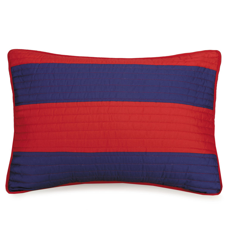 Ensemble de couette réversible en microfibre à rayures rouges et bleues Lavelle pour enfants et adolescents
