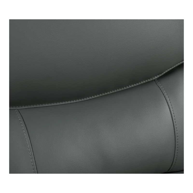 Genuine Leather Loveseat, Gray