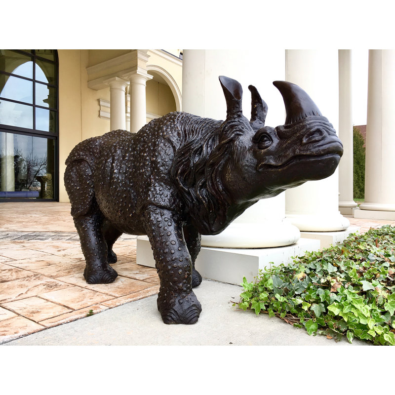 Sculpture de rhinocéros en bronze