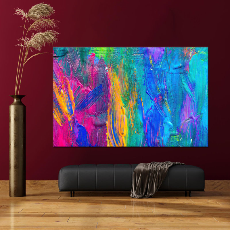 Impression sur toile élégante et abstraite colorée: décoration murale moderne, 1P