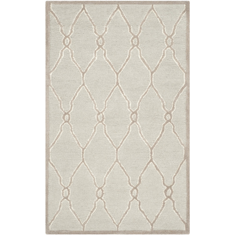Cannen Hand Tufted Wool Geometric Rug, Rectangle 4' x 6'