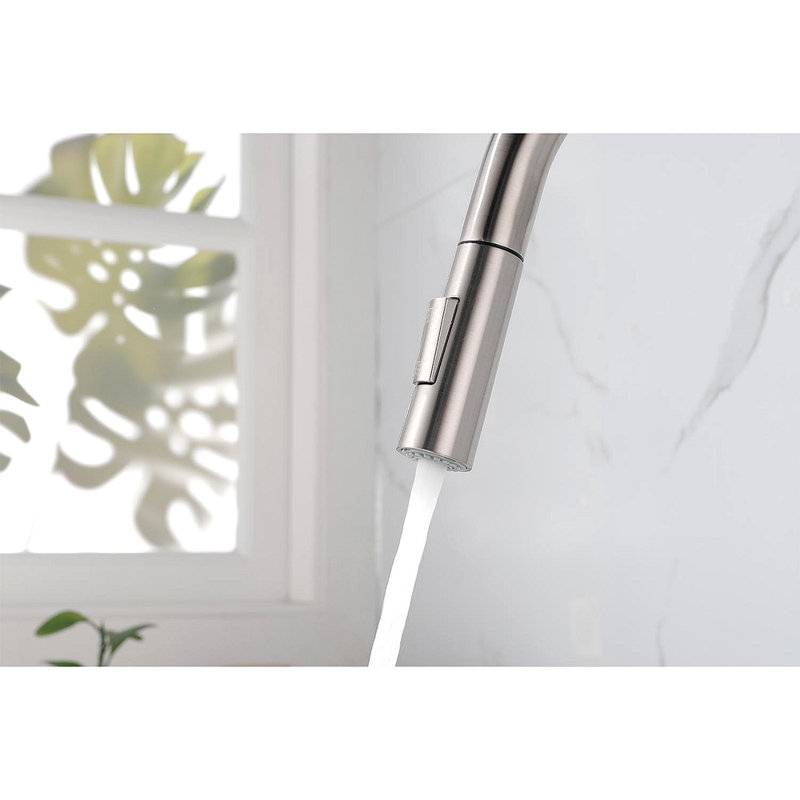 Kitchen Faucet With Pull Down Sprayer, Brushed Nickel