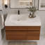 Meuble-lavabo flottant moderne de 36 po avec plateau en pierre frittée et lavabo en céramique