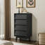 Commode 4 tiroirs avec design biseauté rétro - 4 unités polyvalentes noires peu encombrantes pour toute pièce