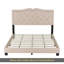 Queen Size Upholstered Bed Frame With Rivet Design, Modern Velvet Platform Bed With Tufted Headboard,Grey-1962006031-1962006026