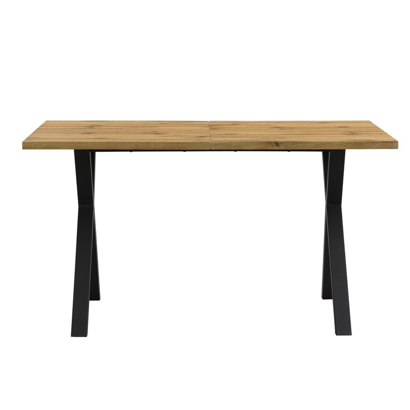 Dining Table With Cross-leg, Natural Wood