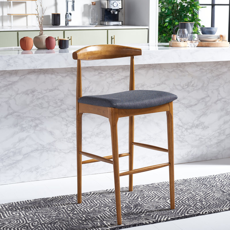 Tabouret de bar / de comptoir Hank, Noyer, Gris foncé, Tabouret de bar (siège d'une hauteur de 29,6 po)