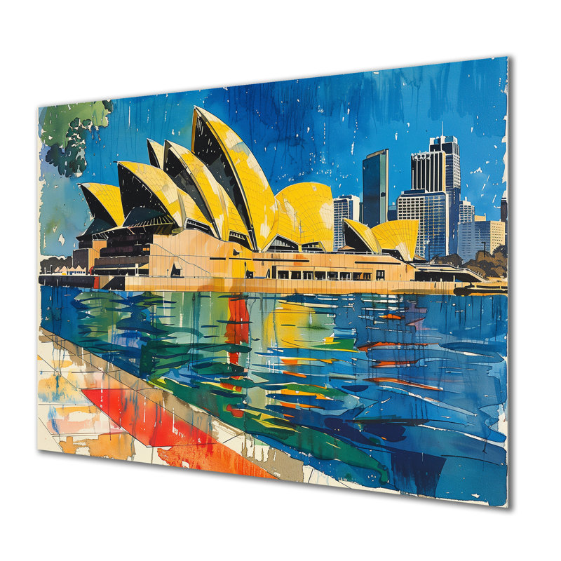 Fustré - Australie, art mural salon, H 16 po x l 32 po x P 1 po, Métal métal