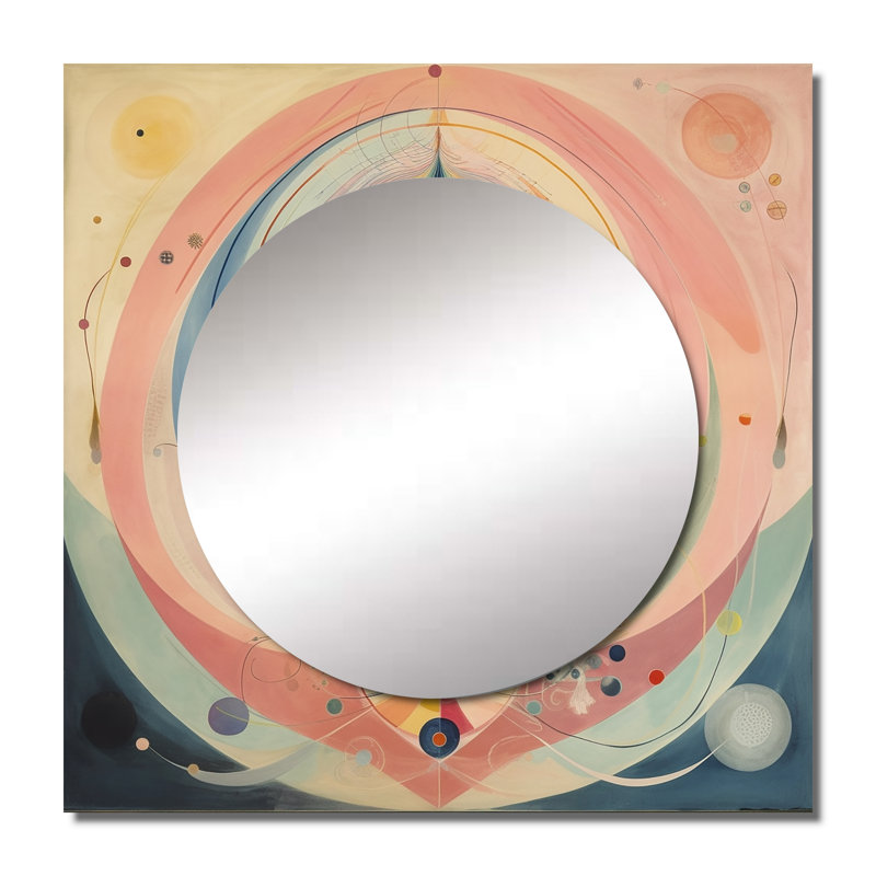 Miroir carré à spirales abstraites Universal Blossoming, 23 po x 23 po