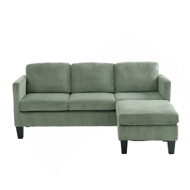 Canapé en L avec cachemire rembourré: design multifonctionnel, apparence de luxe moderne - idéal pour les salons, appartements - assemblage et entretien faciles, vert olive
