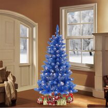 christmas tree with blue led lights