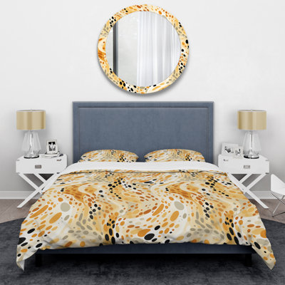 Desert Mirage Sahara Yellow - Abstract Duvet Cover Set - Microfiber Polyester