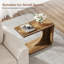 Table de bout 23,62 po en forme de C brun rustique pour canapé