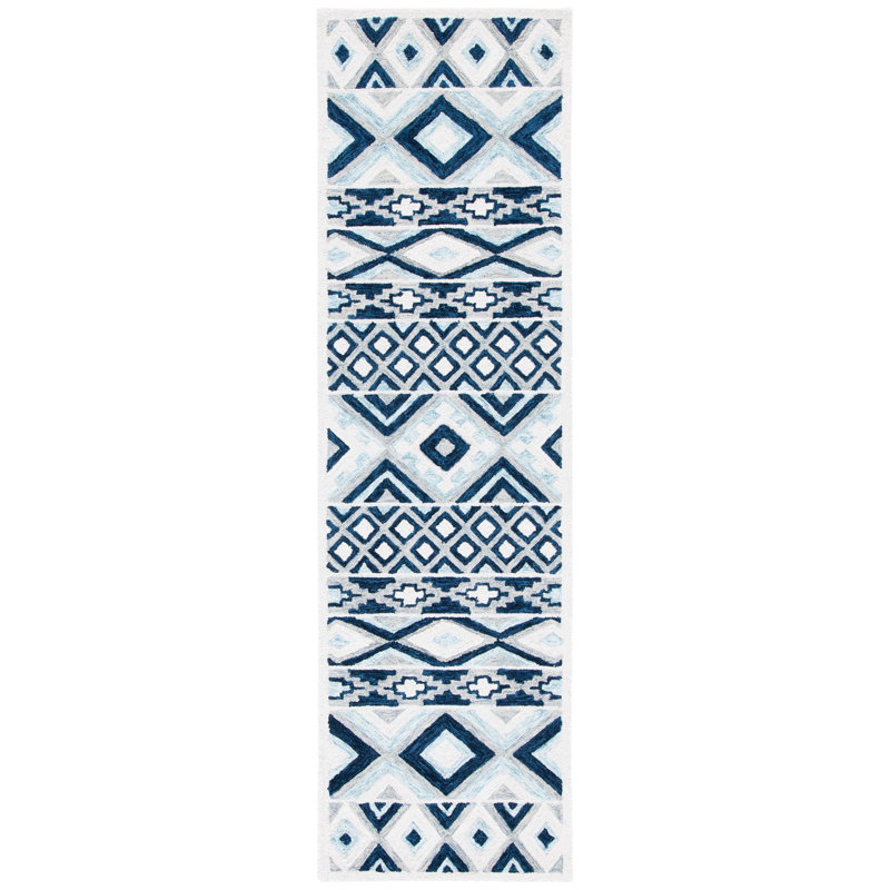 Tapis en laine et en coton touffeté à la main Roslyn, Tapis de couloir 2 pi 3 po x 8 pi