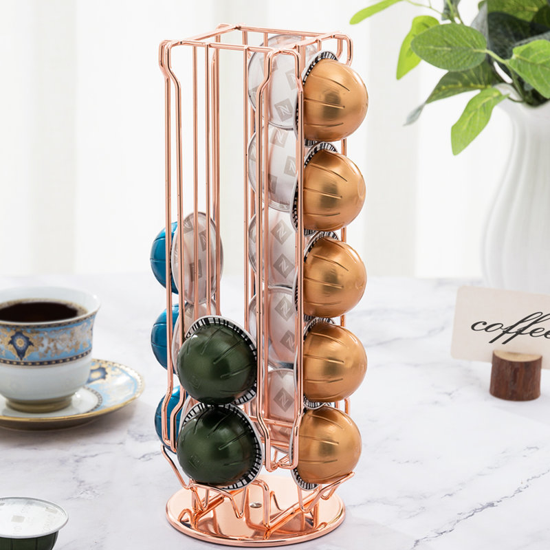 20 Pod Coffee Pod Storage, Copper-Toned