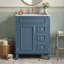 Meuble-lavabo de 24 po avec lavabo en céramique, petite armoire de lavabo de salle de bain noir, 2 tiroirs et tablette réglable, quincaillerie à fermeture silencieuse de qualité supérieure-615912633-615912638
