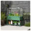 Lit surélevé surélevé avec couverture de serre et tablette de rangement Outsunny, boîte à fleurs rectangulaire en métal pour légumes, fleurs, herbes, gris-vert