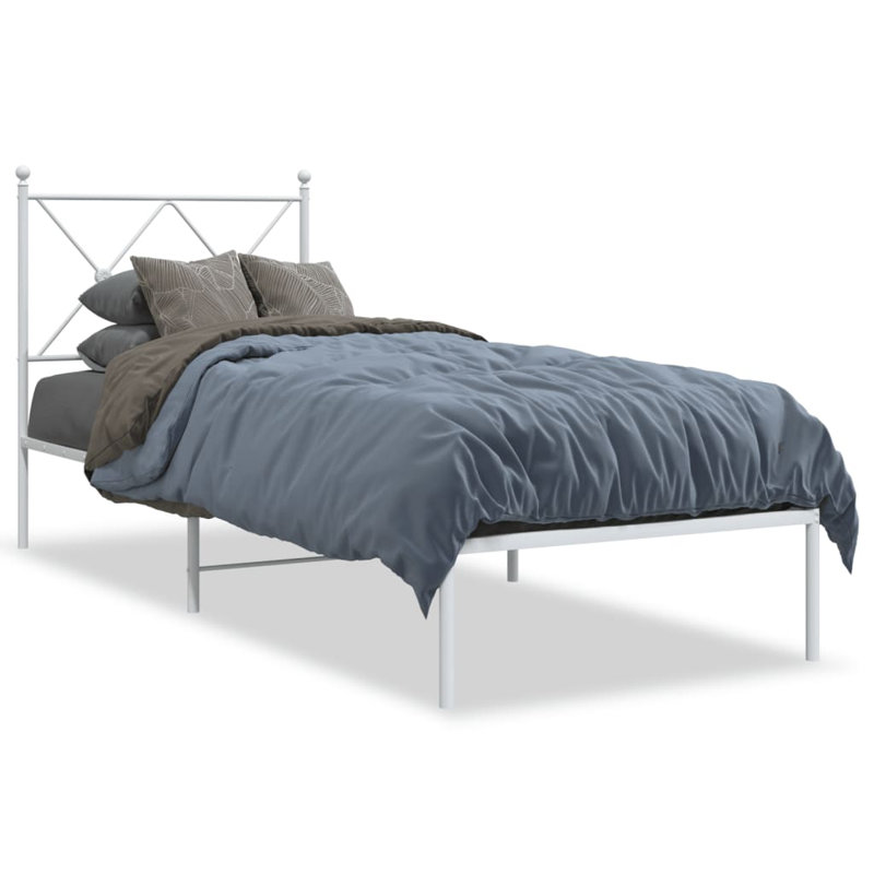 Corrstown Metal Bed, White, Small Single (2'6)