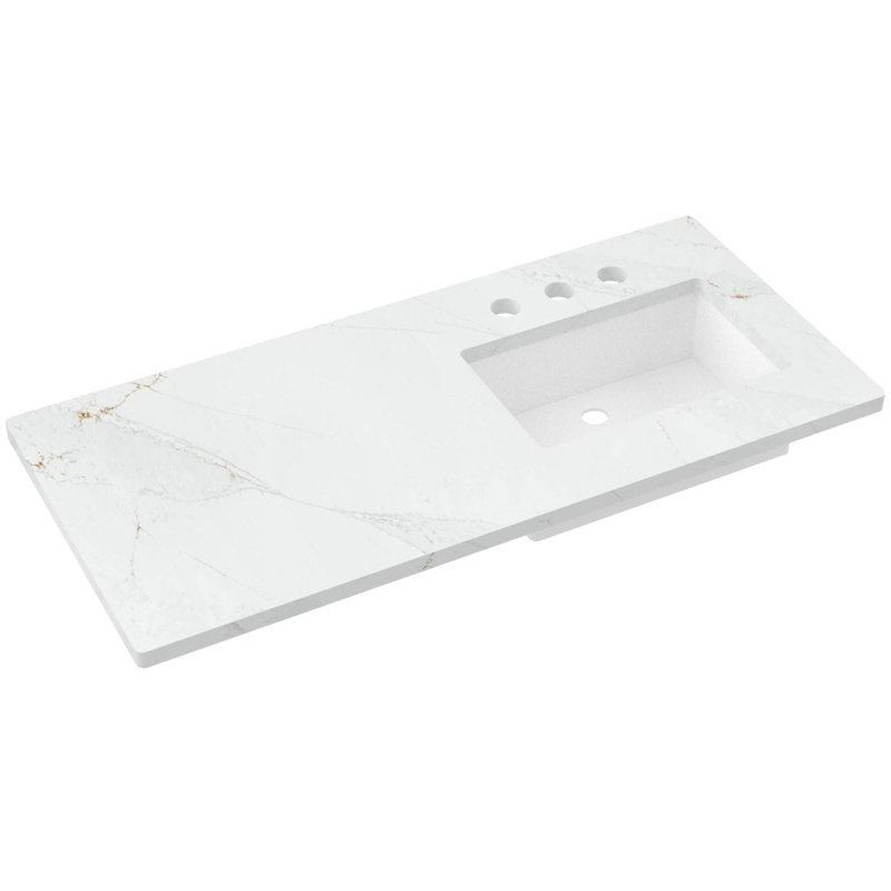 Gilded Single Left/Right Bath Floating Vanity, Gray Weathered, 48"