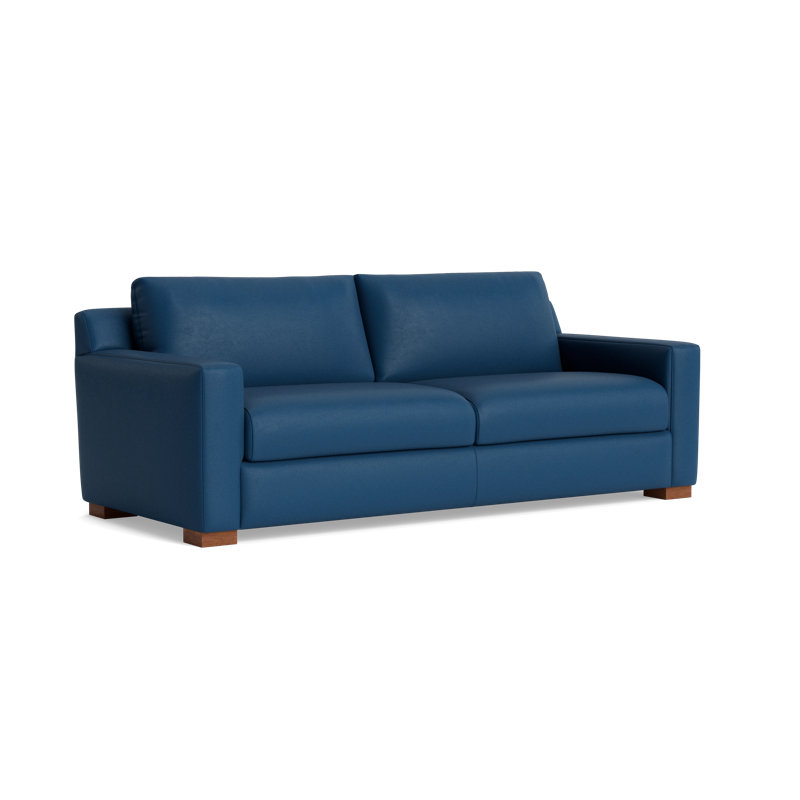 Catalina Leather Sofa (85") , Leather - Deep Blue