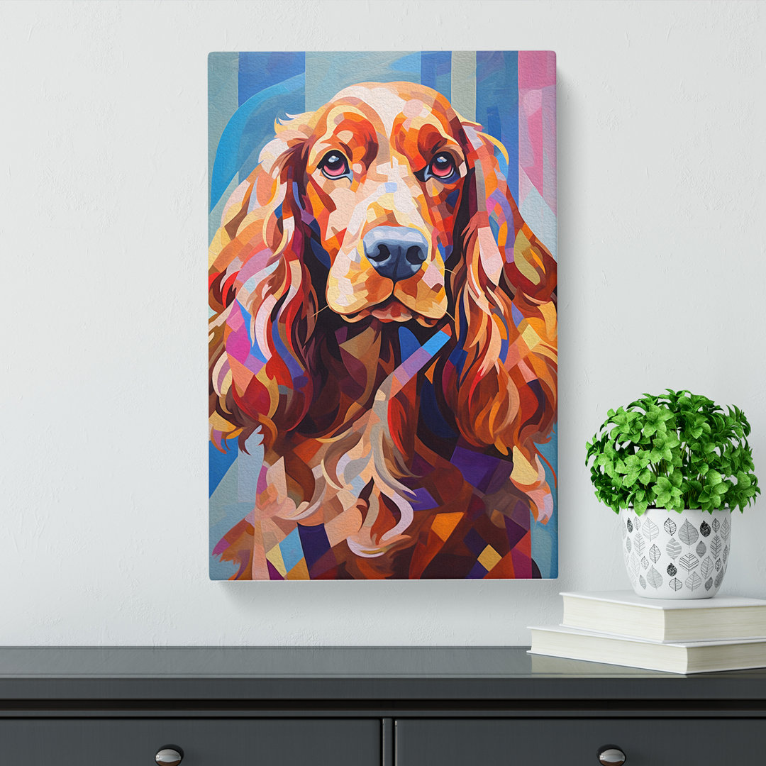 Cocker Spaniel Cubism - Art Prints - Wrapped Canvas