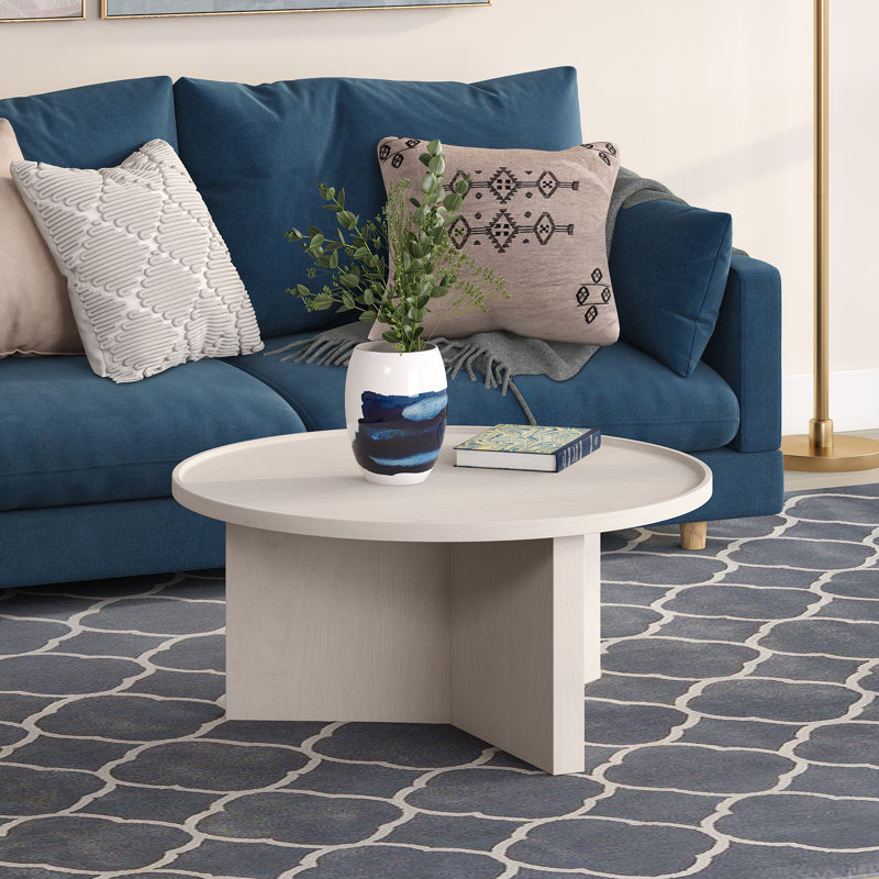 Buril Pedestal Coffee Table, Ivory