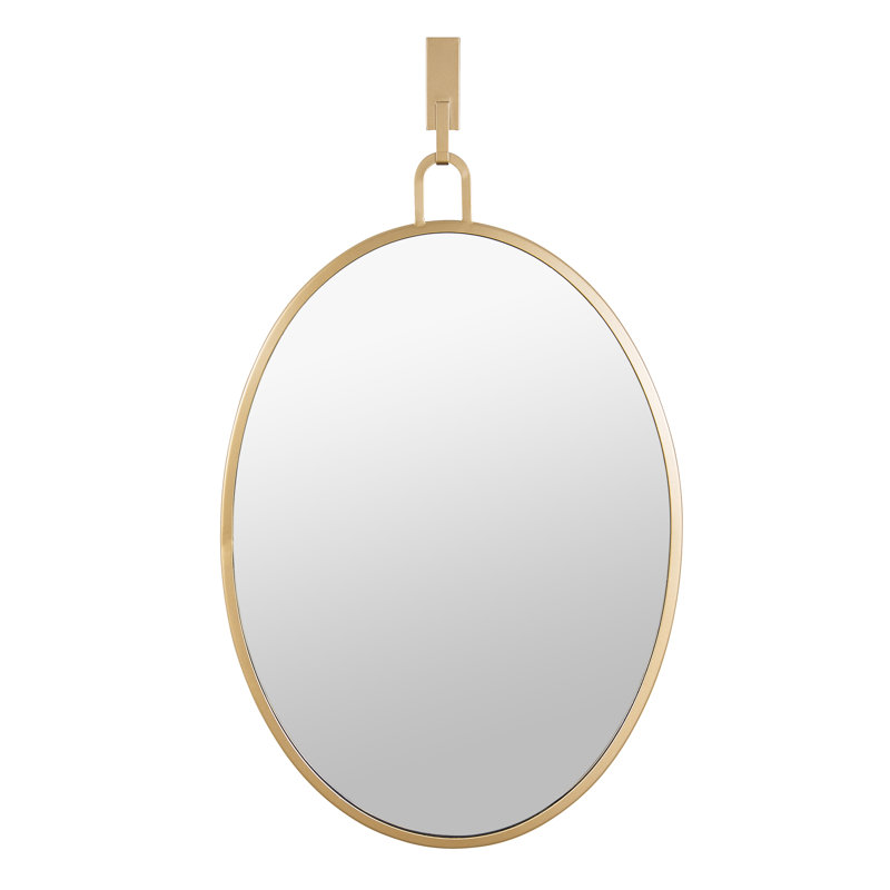 Stopwatch Oval Powder Room Mirror - Gold, 30" x 22.25", Gold, Oval