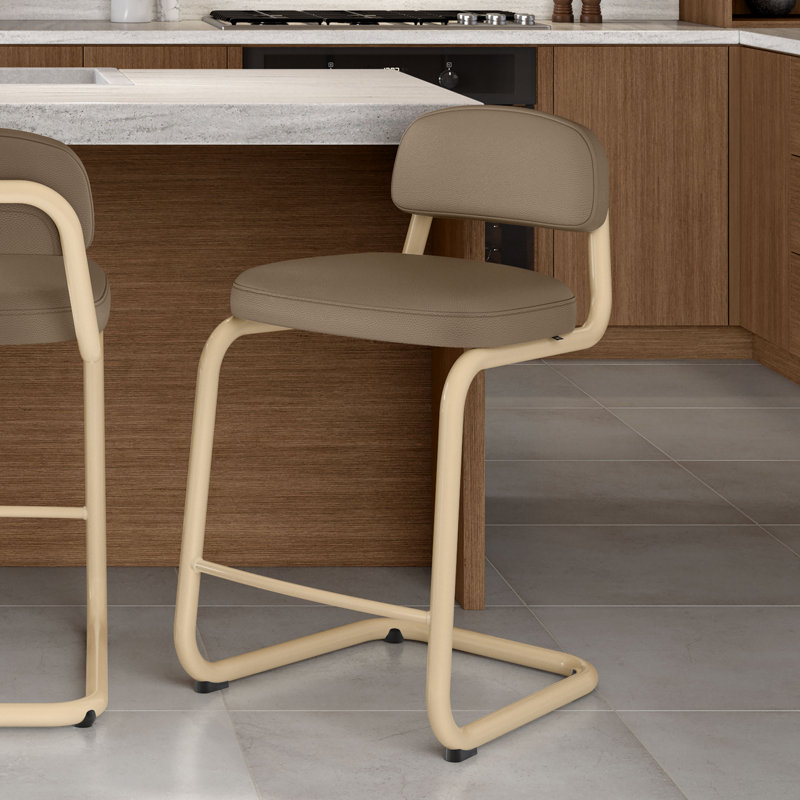 Tabouret de comptoir Amisco Flynn, Brun taupe